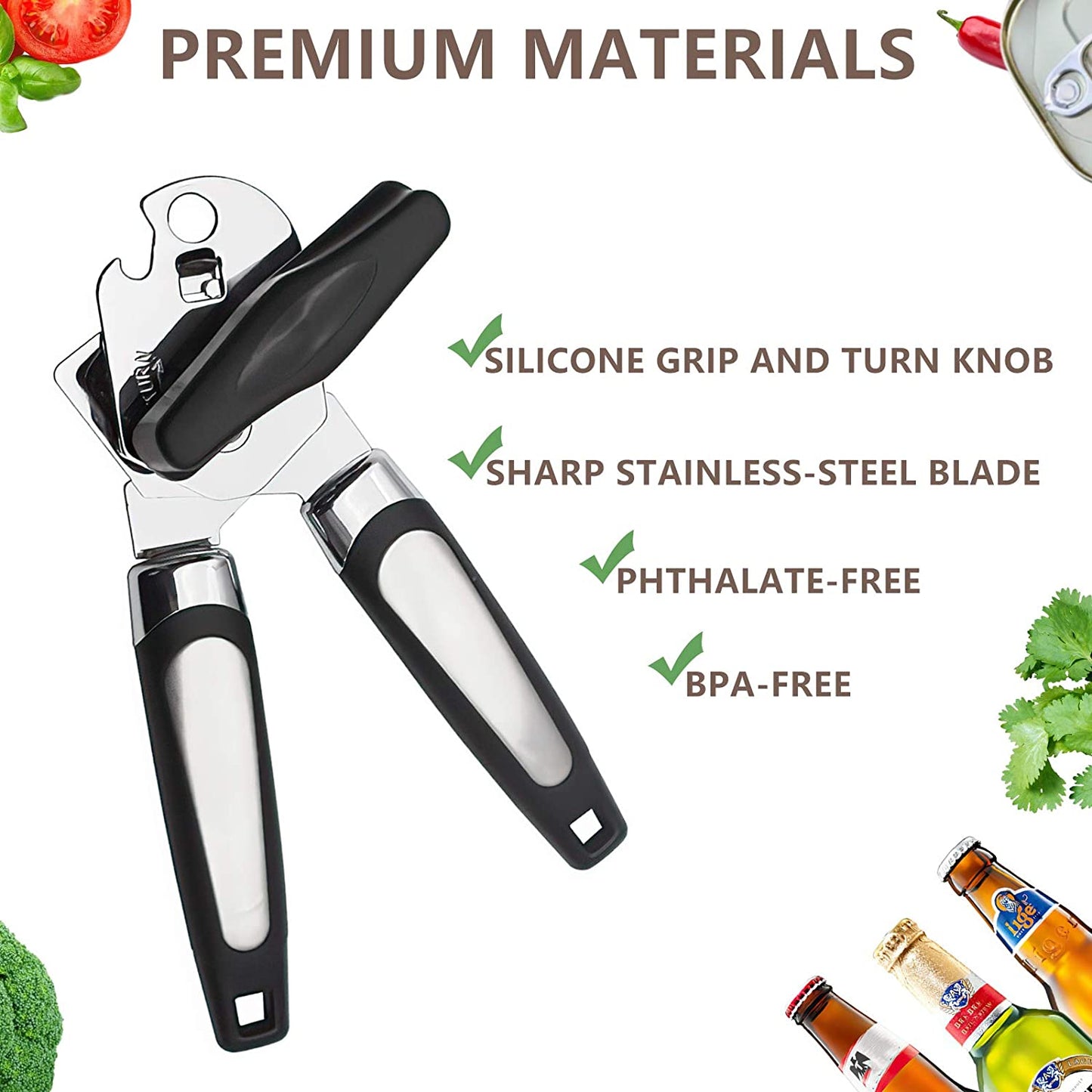 PAPANA Stainless Steel Cans Opener High Quality Professional Ergonomic Manual Can Opener Side Cut Manual Can Opener