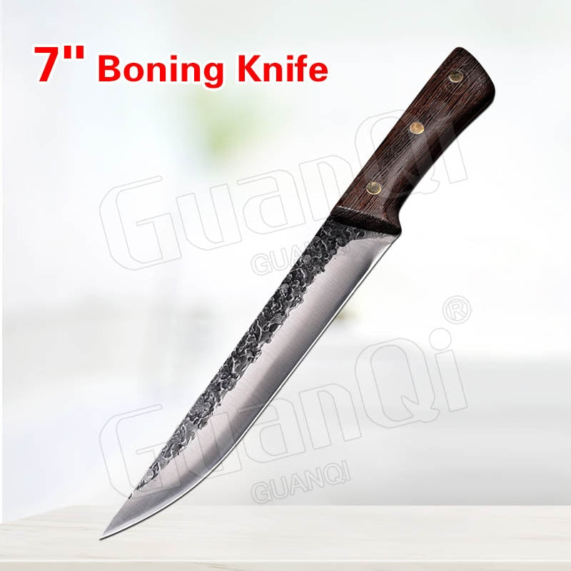 PAPANA 8 Inch Stainless Steel Butcher Knife Fishing Hunting Knife Handmade Forged Bone Knife Meat Cleaver Kitchen Chef Knife