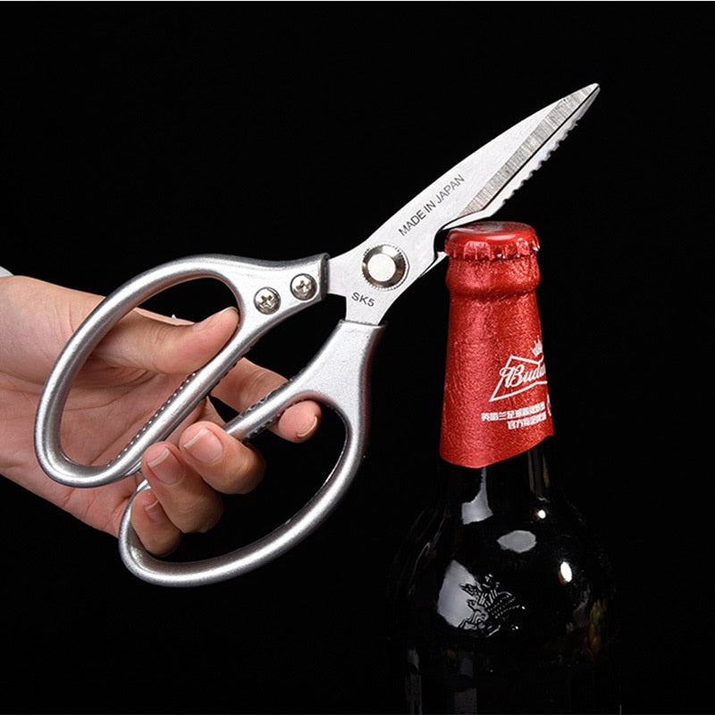 PAPANA Kitchen Powerful Scissors Chicken Bone Scissors Stainless Steel Multi-Function Bottle Opener Scissors Fish Scale Scissors SK5