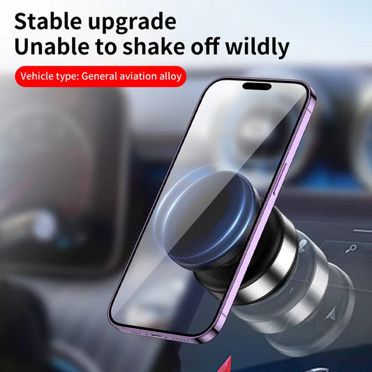 360° Rotating Magnetic Car Phone Holder – Aluminum Alloy Mount for iPhone & All Smartphones