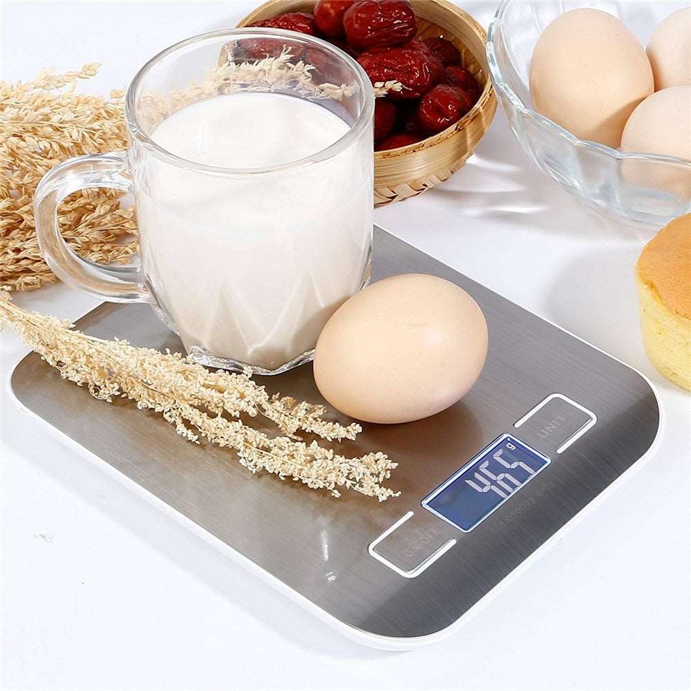 PAPANA 5kg/10kg Rechargeable Stainless Steel Electronic Scales Kitchen Scales Home Jewelry Food Snacks Weighing Baking Tools