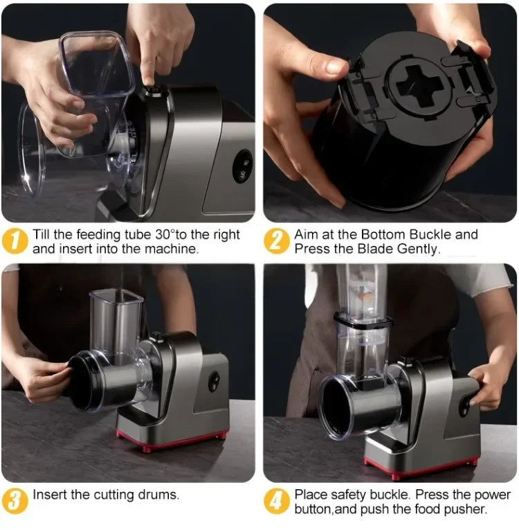 5-in-1 Electric Vegetable Slicer ā 250W Multifunction Chopper, Grinder, Shredder & Slicer | Stainless Steel Food Processor