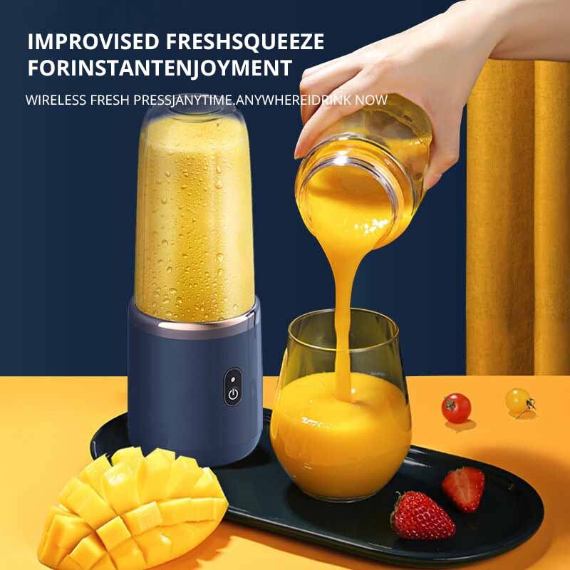 PAPANA Portable Small Electric Juicer Stainless Steel Blade Juicer Cup Juicer Fruit Automatic Smoothie Blender Kitchen Tool