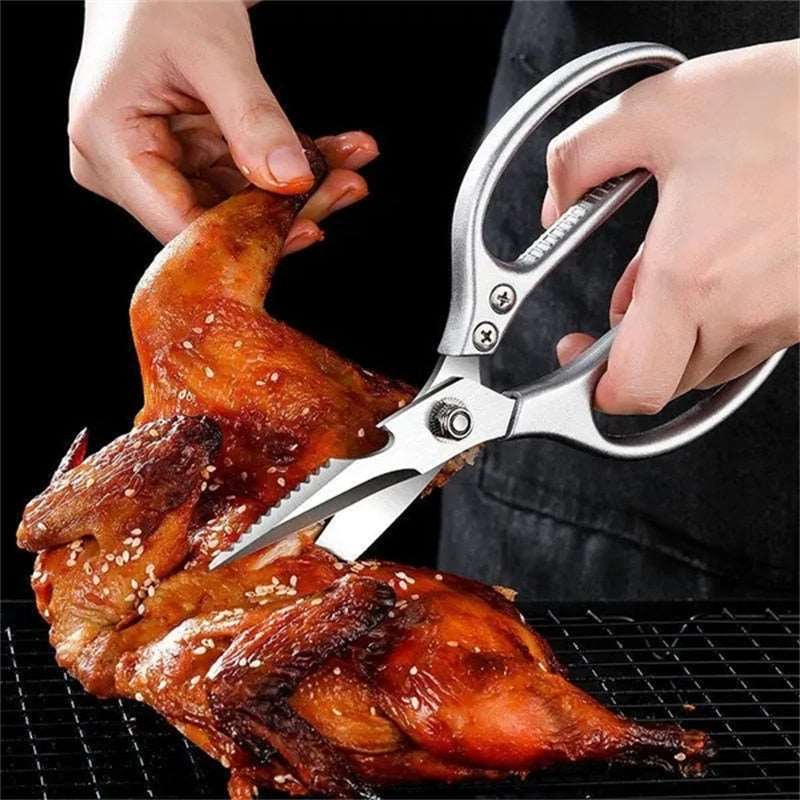 PAPANA Kitchen Powerful Scissors Chicken Bone Scissors Stainless Steel Multi-Function Bottle Opener Scissors Fish Scale Scissors SK5