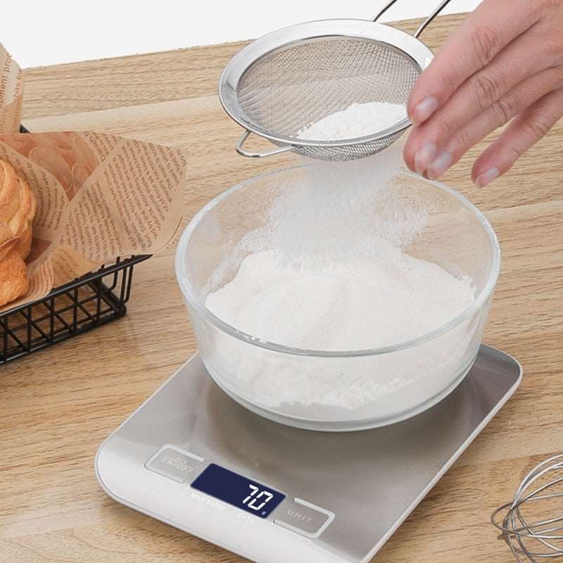 PAPANA 5kg/10kg Rechargeable Stainless Steel Electronic Scales Kitchen Scales Home Jewelry Food Snacks Weighing Baking Tools