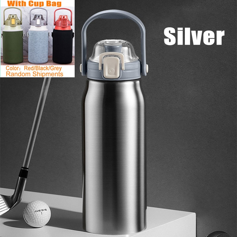 PAPANA 2L Large Capacity Thermo Bottle Stainless Steel Thermos Water Bottle Tumbler Portable Thermoses Mug Outdoor Cup Thermal Motion