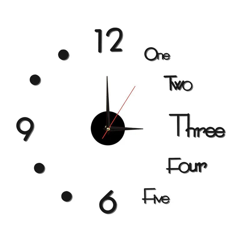 3D Roman Numeral Mirror Wall Clock – DIY Acrylic Quartz Clock Sticker for Living Room Home Decoration