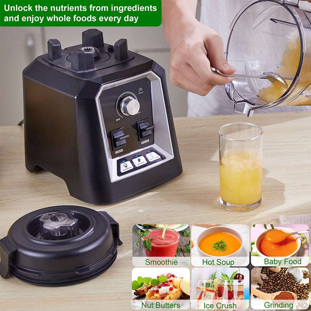 PAPANA Automatic Program Professional Kitchen Smoothie Blender BPA FREE 2L Low-profile Jar Food Mixer Juicer Ice Crusher