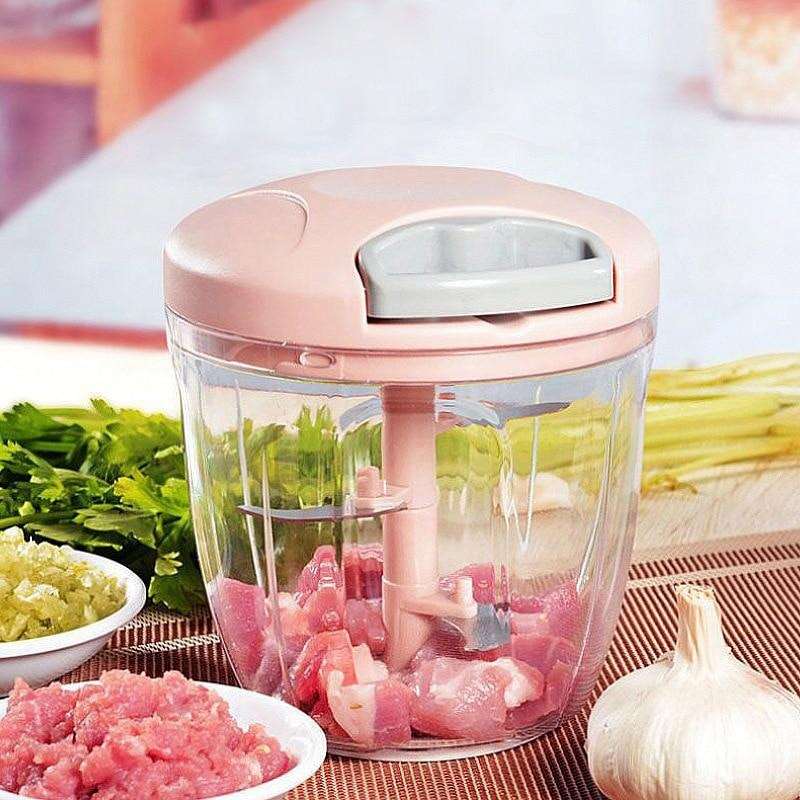 PAPANA 500/900ML Manual Meat Mincer Garlic Chopper Rotate Garlic Press Crusher Vegetable Fruit Cutter Kitchen Cooking Accessories