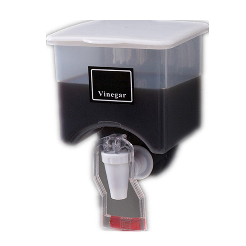 PAPANA Wall-mounted Liquid Seasoning Tank Automatic Seasoning Bottles Oil Vinegar Dispenser Storage Containers Kitchen Accessory