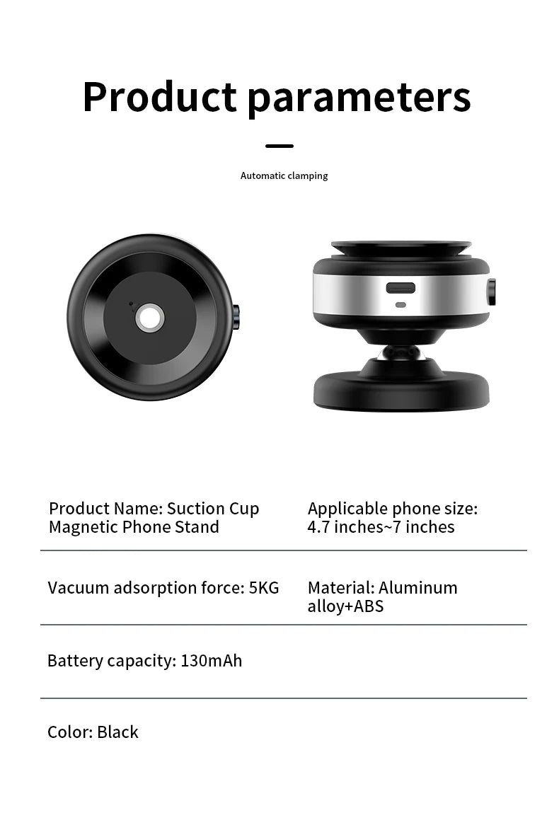 360° Rotating Magnetic Car Phone Holder – Aluminum Alloy Mount for iPhone & All Smartphones