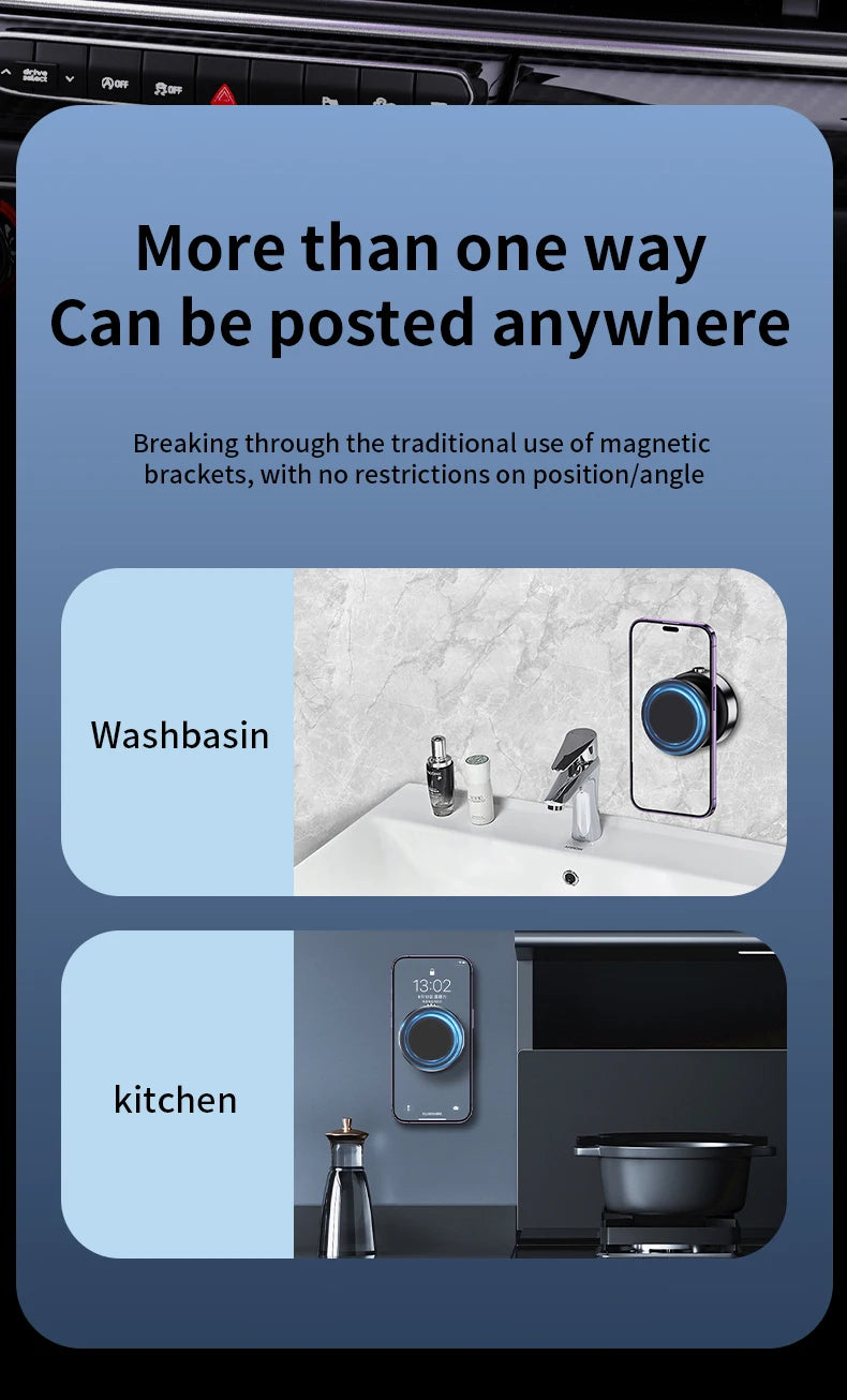 360° Rotating Magnetic Car Phone Holder – Aluminum Alloy Mount for iPhone & All Smartphones