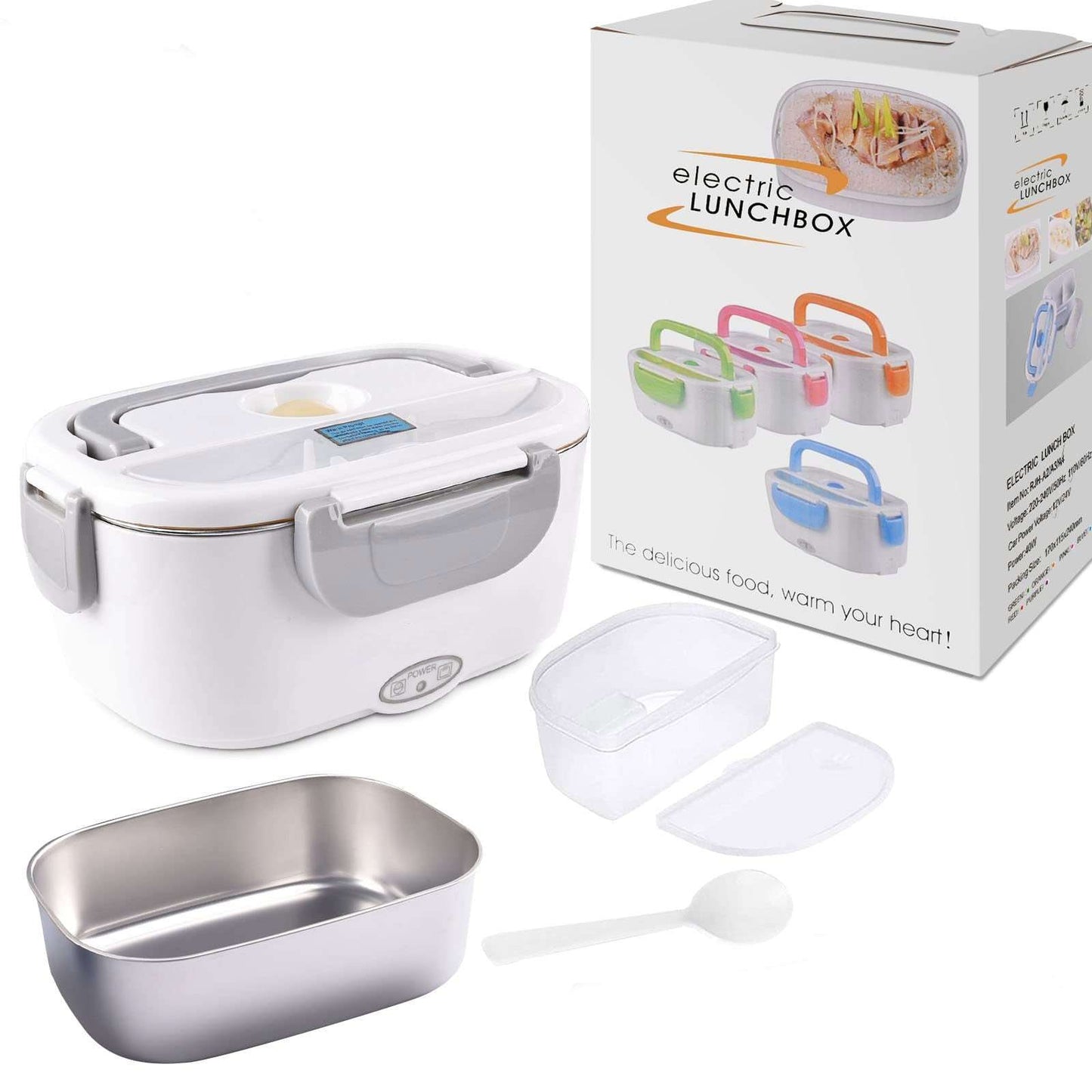 PAPANA 2-In-1 Electric Heating Lunch Box Car + Home 12V 220/110V Portable Stainless Steel Liner Bento Lunchbox Food Container Bento Box