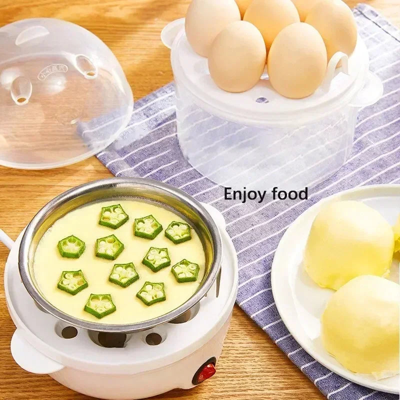 2-Tier Multifunctional Egg Cooker & Steamer – Quick & Easy Breakfast Maker for Perfect Boiled, Poached & Steamed Eggs and Veggies