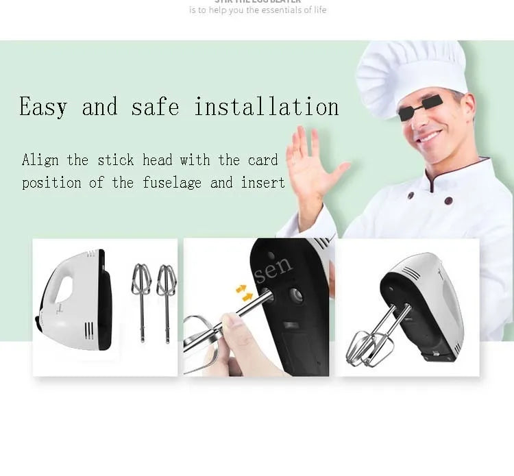 100W Cordless Hand Mixer – 7-Speed Stainless Steel Mini Electric Beater with Tilt-Head Design & Ejector Button (Portable Kitchen Mixer)