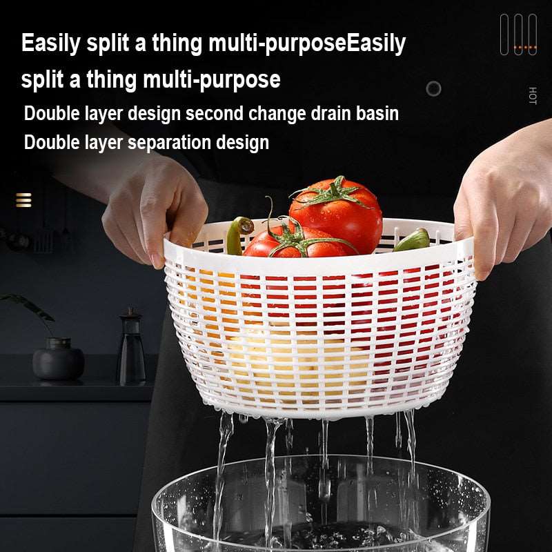 PAPANA Vegetable Dehydrator Electric Quick Cleaning Dryer Fruit and Vegetable Dry and Wet Separation Draining Salad Spinner Home Gadget