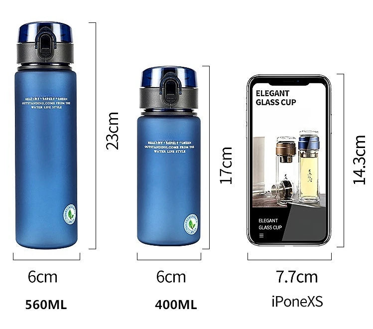 BPA Free Leak Proof Sports Water Bottle – High Quality Portable Drink Bottle for Gym, Hiking & Outdoor Travel (400ml / 560ml)