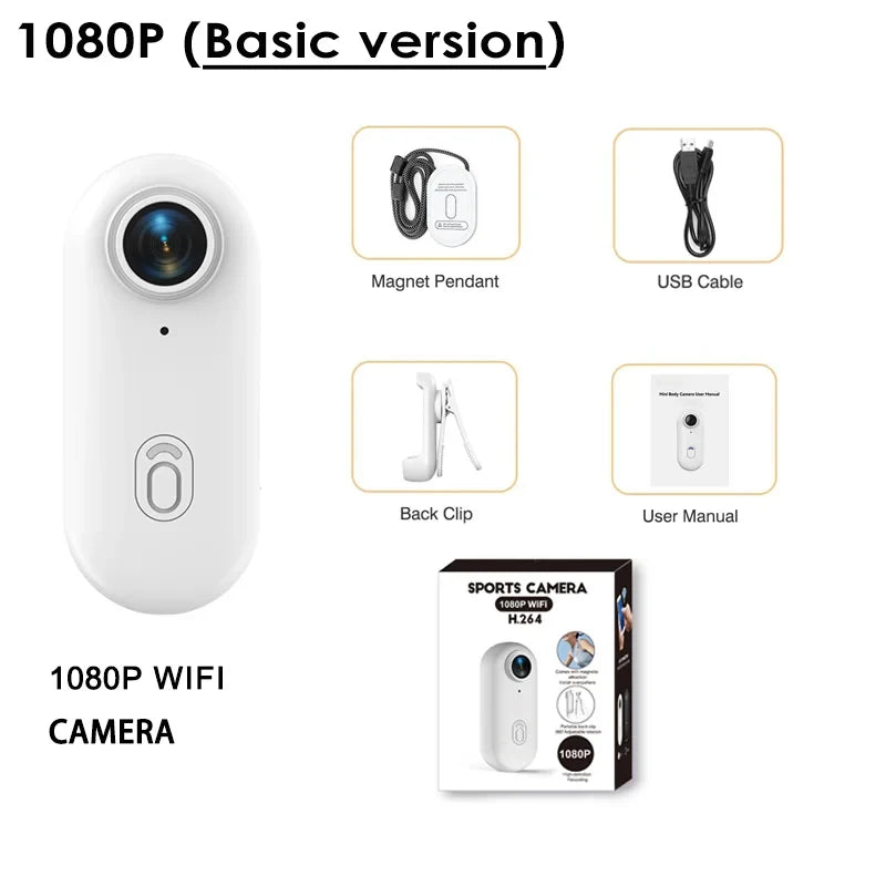 4K Thumb Sports Camera – Mini Action Cam with WiFi, EIS Stabilization, 120° Wide Angle, Waterproof Helmet Camera