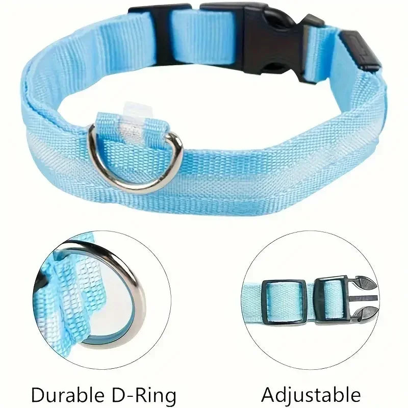 Light Up LED Dog Collar – Glowing Safety Collar for Night Walking | Adjustable Flashing Pet Collar for Small, Medium & Large Dogs