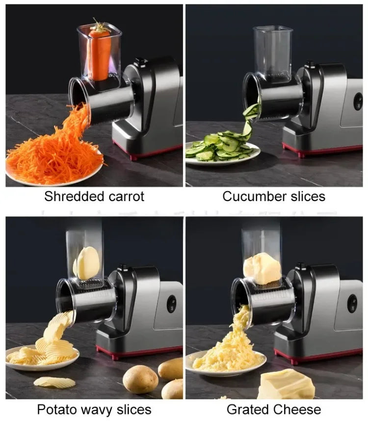 5-in-1 Electric Vegetable Slicer – 250W Multifunction Chopper, Grinder, Shredder & Slicer | Stainless Steel Food Processor