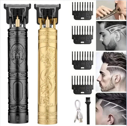 Vintage Cordless Electric Hair Clipper – Professional USB Rechargeable Trimmer & Shaver for Men | Portable Barber Hair Cutting Machine