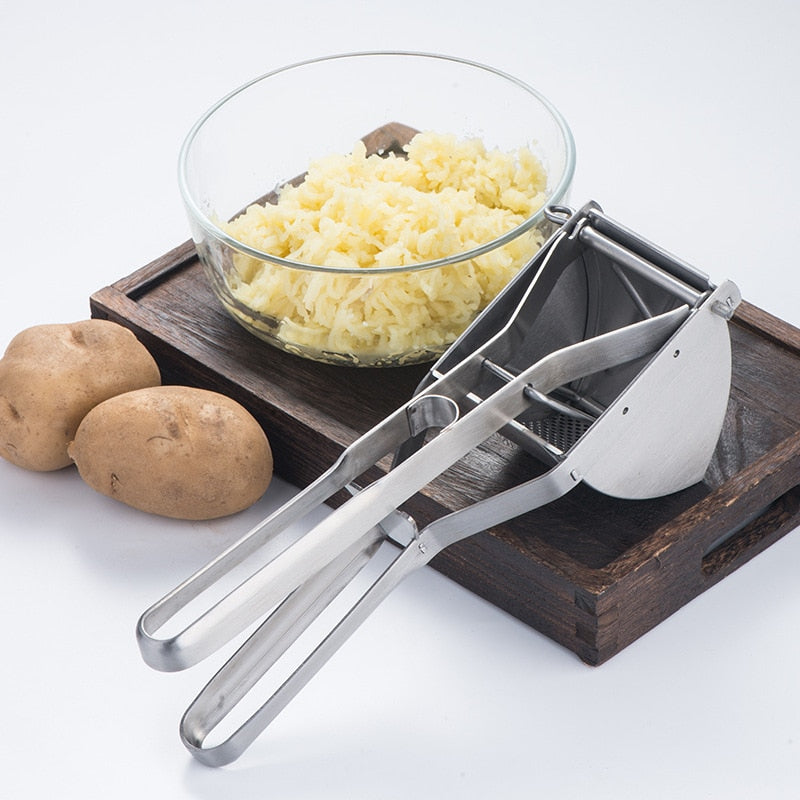 PAPANA Potato Ricer Stainless Steel Potato Masher Heavy Duty Potato Ricer Masher For Baby Food Fruit Vegetable Juicer