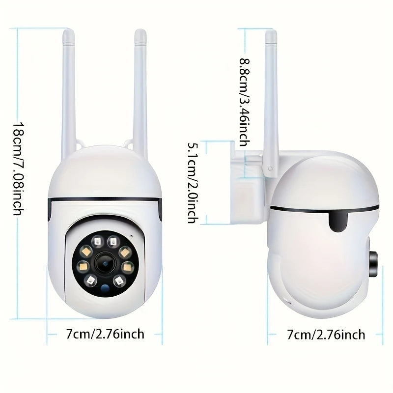 360° WiFi Security Camera with AI Motion Detection & Color Night Vision – 2MP Outdoor CCTV