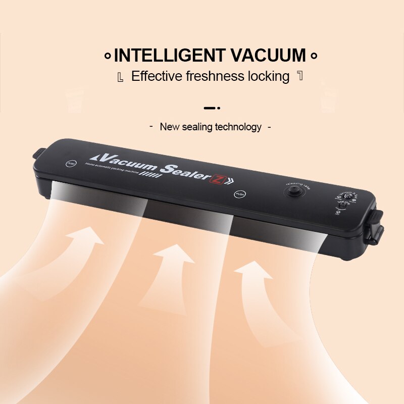 PAPANA Vacuum Sealer Packaging Machine with Free 10pcs Vacuum Bags Household Black 220V/110V Food Vacuum Sealer