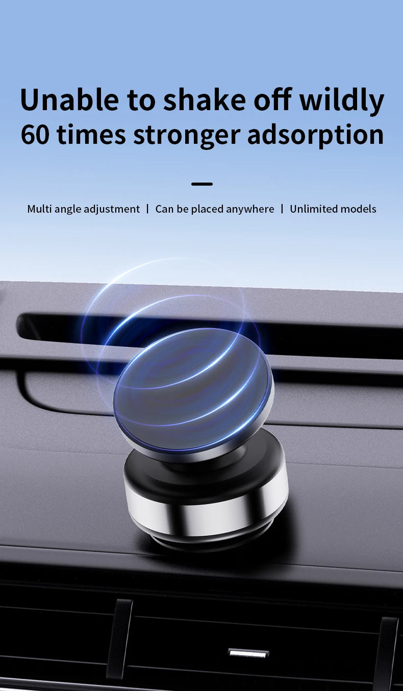360° Rotating Magnetic Car Phone Holder – Aluminum Alloy Mount for iPhone & All Smartphones