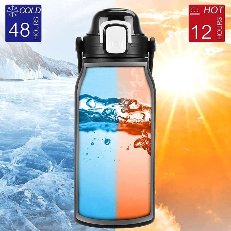PAPANA 2L Large Capacity Thermo Bottle Stainless Steel Thermos Water Bottle Tumbler Portable Thermoses Mug Outdoor Cup Thermal Motion