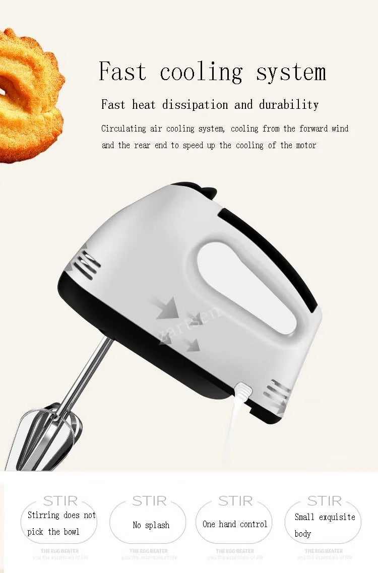 100W Cordless Hand Mixer – 7-Speed Stainless Steel Mini Electric Beater with Tilt-Head Design & Ejector Button (Portable Kitchen Mixer)