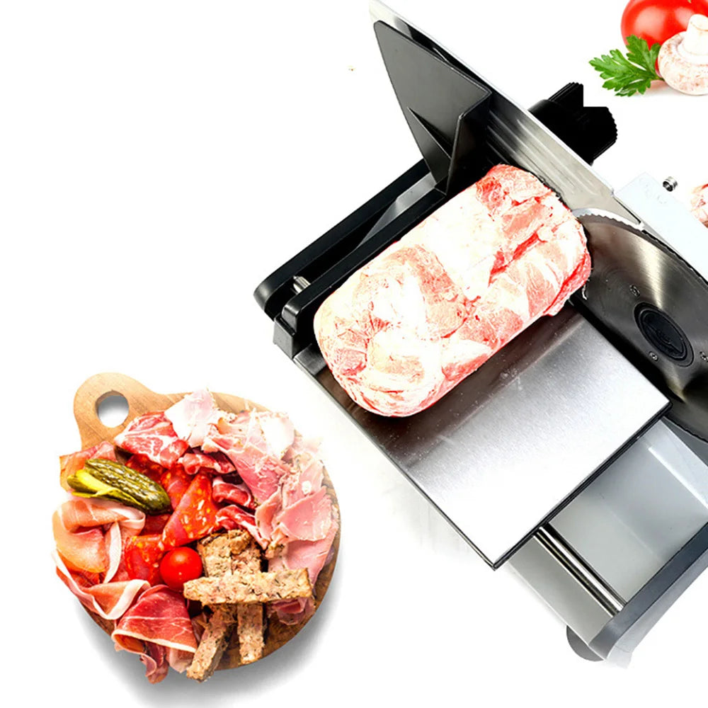 Electric Meat Slicer Machine – 7.5" Stainless Steel Blade | Adjustable Thickness 0.1–15mm | Professional Food Cutter for Meat, Bread, Cheese & Vegetables