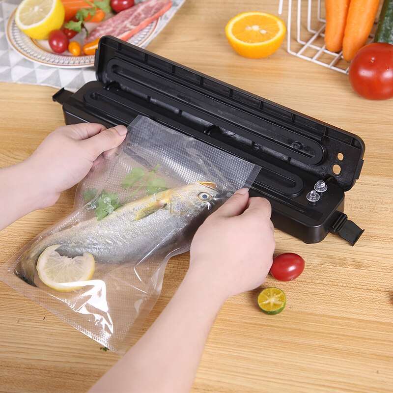 PAPANA Vacuum Sealer Packaging Machine with Free 10pcs Vacuum Bags Household Black 220V/110V Food Vacuum Sealer