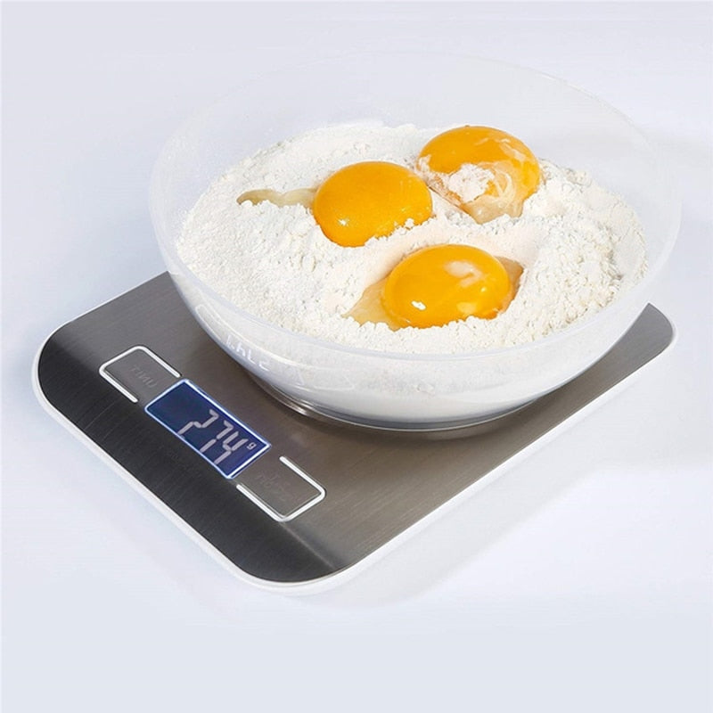 PAPANA 5kg/10kg Rechargeable Stainless Steel Electronic Scales Kitchen Scales Home Jewelry Food Snacks Weighing Baking Tools