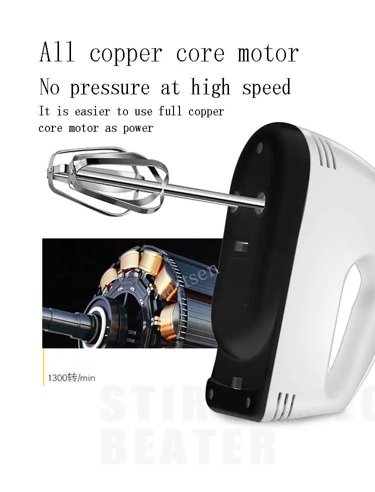 100W Cordless Hand Mixer – 7-Speed Stainless Steel Mini Electric Beater with Tilt-Head Design & Ejector Button (Portable Kitchen Mixer)