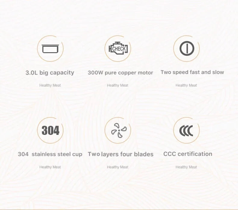 Houselin Glass Bowl Food Chopper Meat Grinder, for Kitchen, Vegetable, Onion, Garlic, Salad, Baby Food, Fruit, Nuts