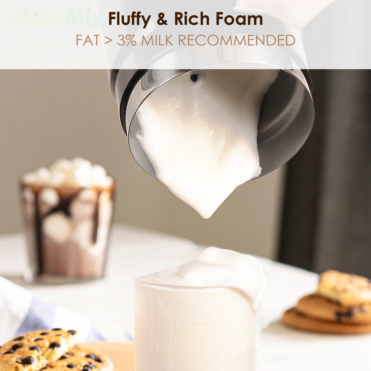 Papana 5-in-1 Milk Frother – LED Touch Screen | Hot & Cold Foam Maker & Milk Warmer | 500W Electric Barista-Style Latte Foam at Home – Black / White