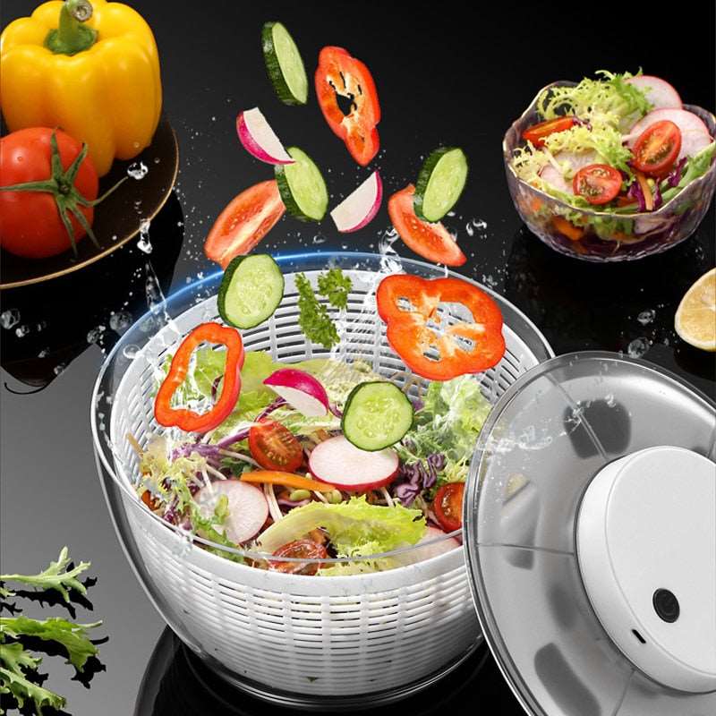PAPANA Vegetable Dehydrator Electric Quick Cleaning Dryer Fruit and Vegetable Dry and Wet Separation Draining Salad Spinner Home Gadget