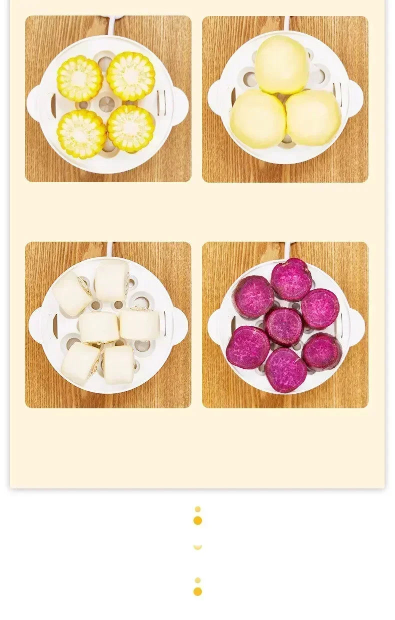 2-Tier Multifunctional Egg Cooker & Steamer – Quick & Easy Breakfast Maker for Perfect Boiled, Poached & Steamed Eggs and Veggies