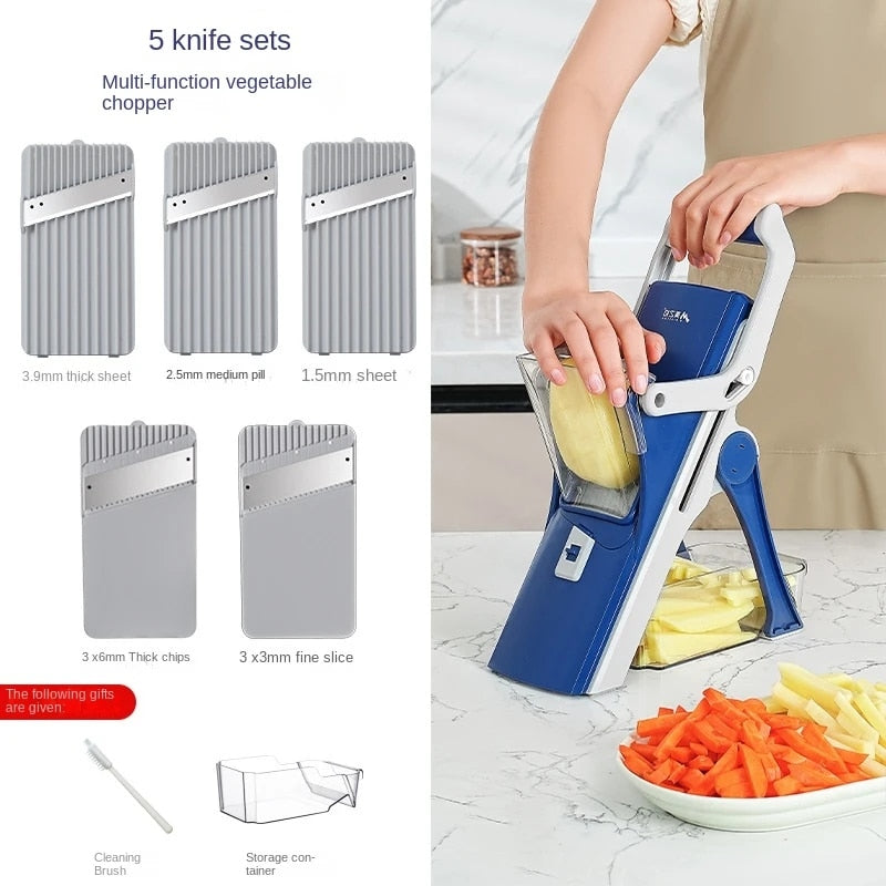 PAPANA Multifunctional Vegetable Cutter Kitchen Manual Shredder Potato French Fries Graters Chopper Kitchen Gadgets and Accessories
