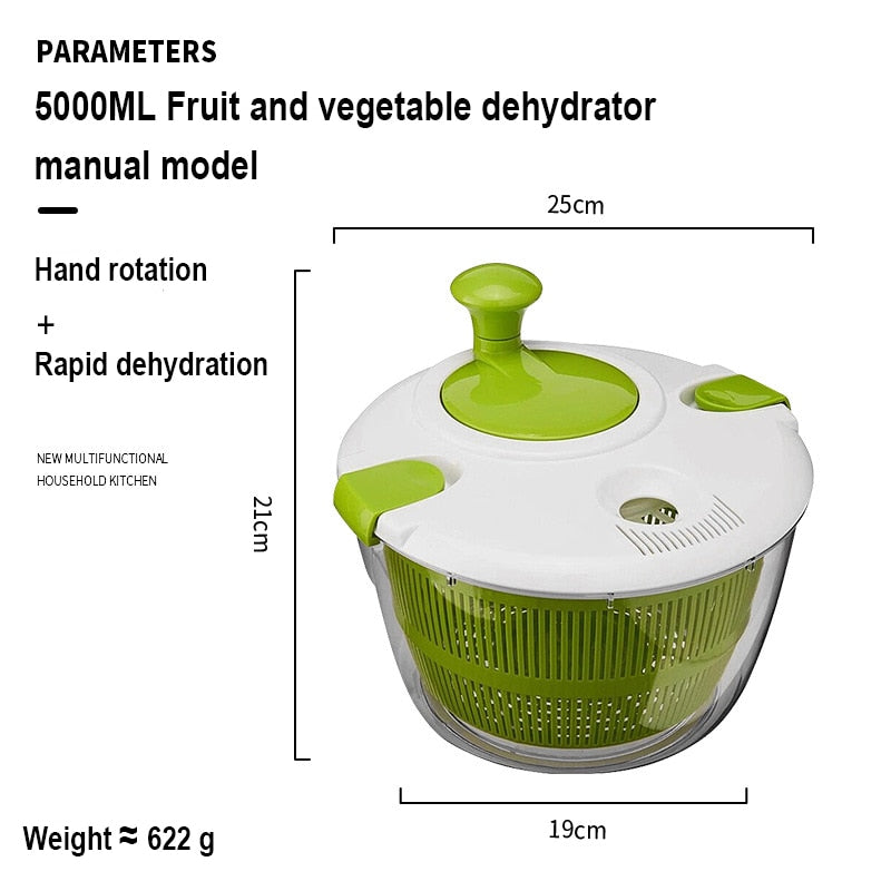 PAPANA Vegetable Dehydrator Electric Quick Cleaning Dryer Fruit and Vegetable Dry and Wet Separation Draining Salad Spinner Home Gadget