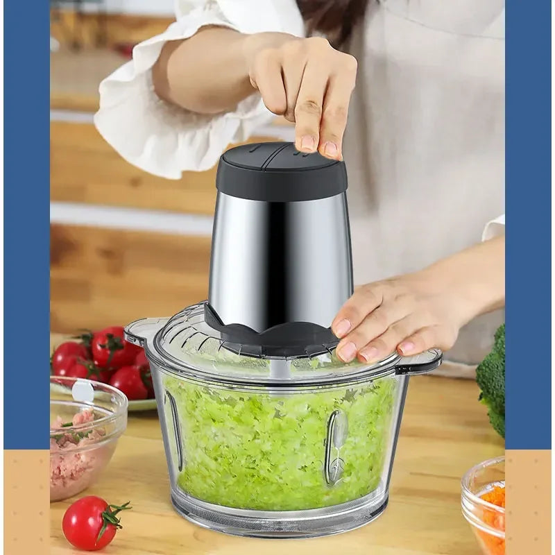 Houselin Glass Bowl Food Chopper Meat Grinder, for Kitchen, Vegetable, Onion, Garlic, Salad, Baby Food, Fruit, Nuts