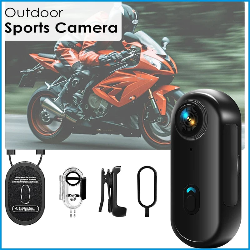 4K Thumb Sports Camera – Mini Action Cam with WiFi, EIS Stabilization, 120° Wide Angle, Waterproof Helmet Camera