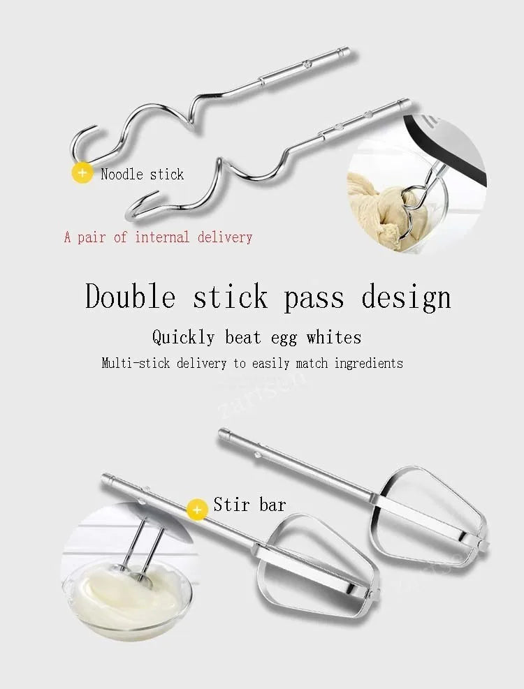 100W Cordless Hand Mixer – 7-Speed Stainless Steel Mini Electric Beater with Tilt-Head Design & Ejector Button (Portable Kitchen Mixer)