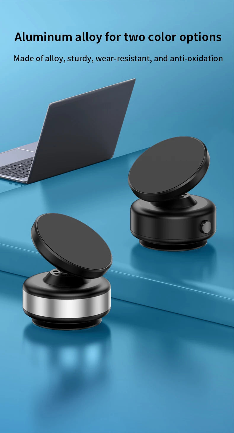 360° Rotating Magnetic Car Phone Holder – Aluminum Alloy Mount for iPhone & All Smartphones