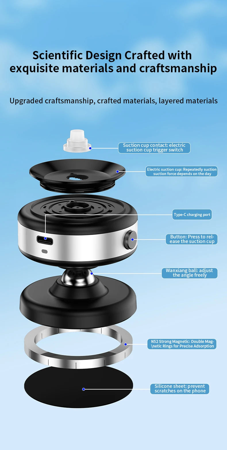 360° Rotating Magnetic Car Phone Holder – Aluminum Alloy Mount for iPhone & All Smartphones