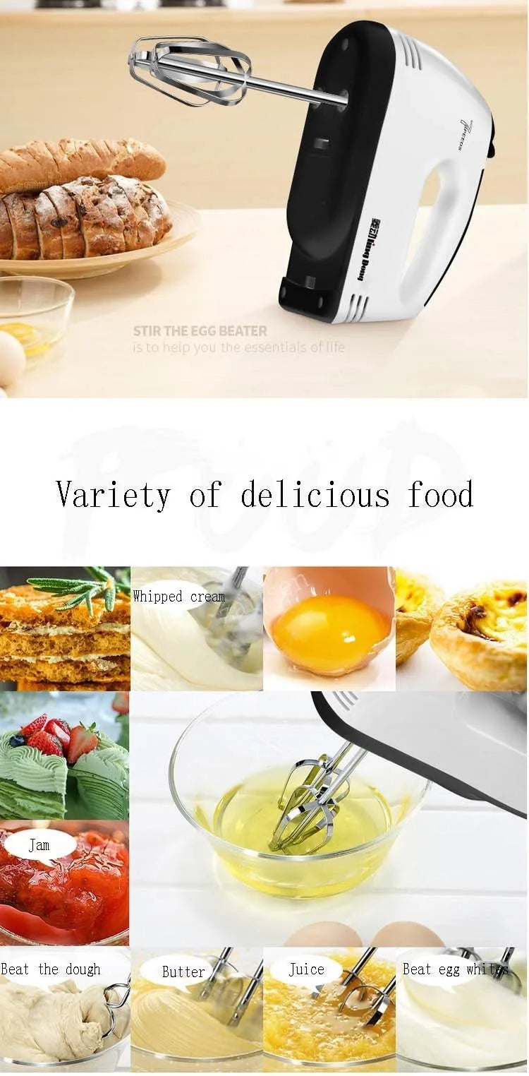 100W Cordless Hand Mixer – 7-Speed Stainless Steel Mini Electric Beater with Tilt-Head Design & Ejector Button (Portable Kitchen Mixer)