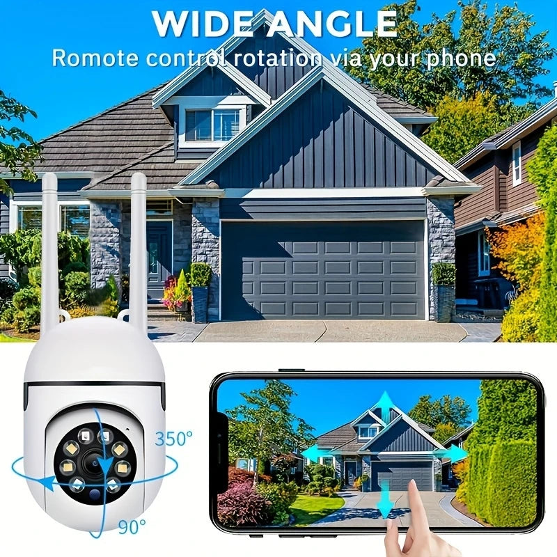 360° WiFi Security Camera with AI Motion Detection & Color Night Vision – 2MP Outdoor CCTV