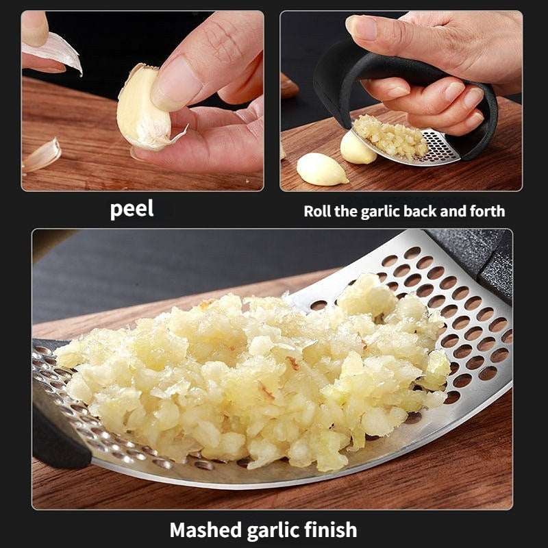 PAPANA 1/2Pcs Stainless Steel Garlic Press Crusher Manual Garlic Mincer Chopping Garlic Tool Home Garlic Masher Artifact Kitchen Gadget