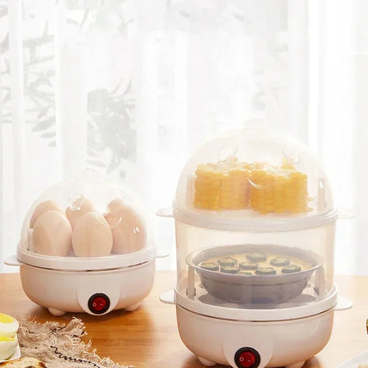 2-Tier Multifunctional Egg Cooker & Steamer – Quick & Easy Breakfast Maker for Perfect Boiled, Poached & Steamed Eggs and Veggies